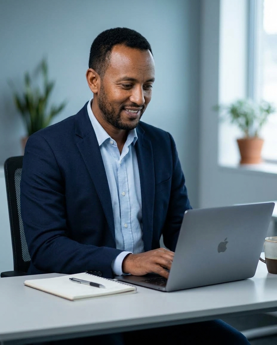 Samuel Bekele testing a betting platform